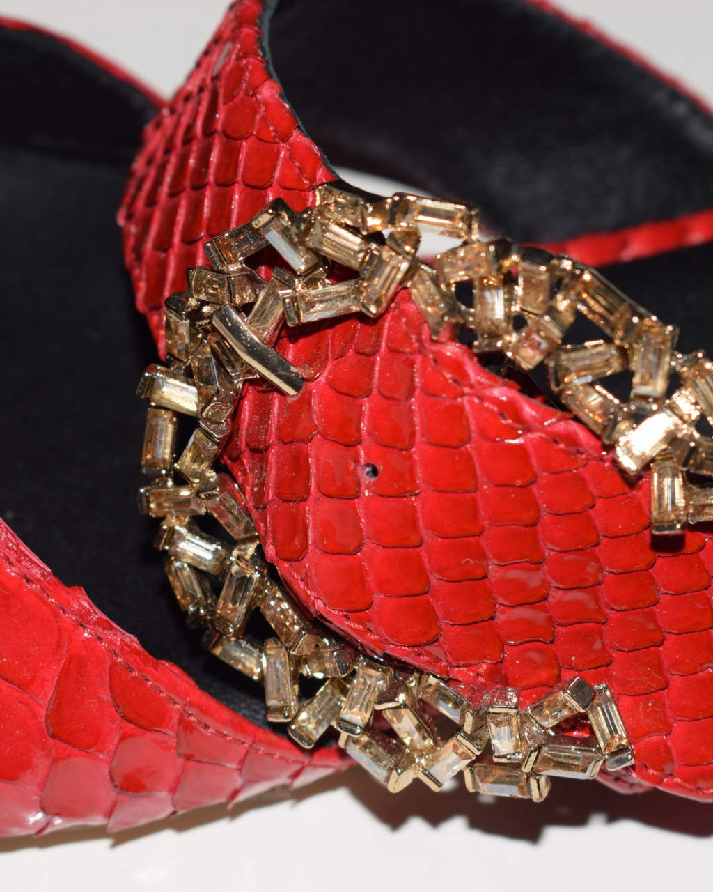 Adel Rouge Crystal Mules