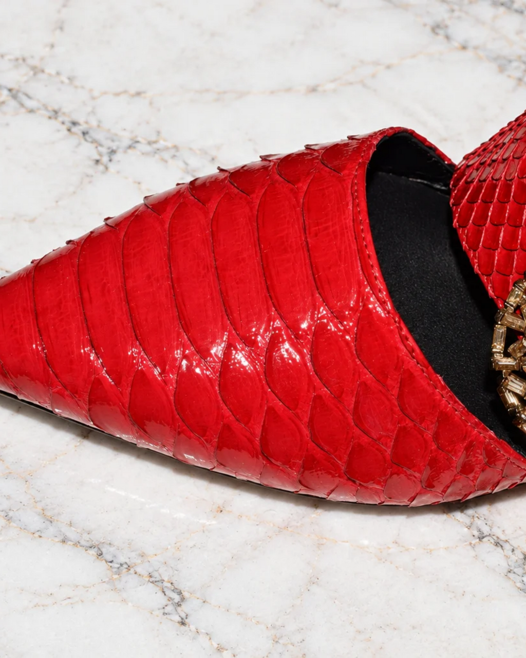 Adel Rouge Crystal Mules