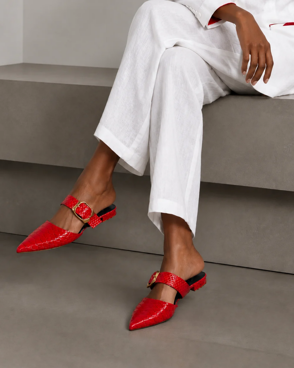 Adel Rouge Mules