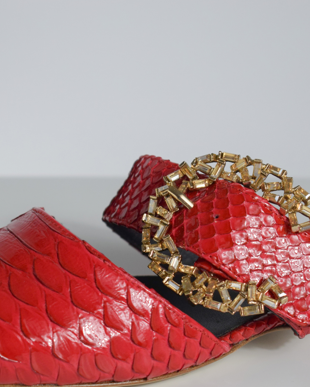 Adel Rouge Crystal Mules