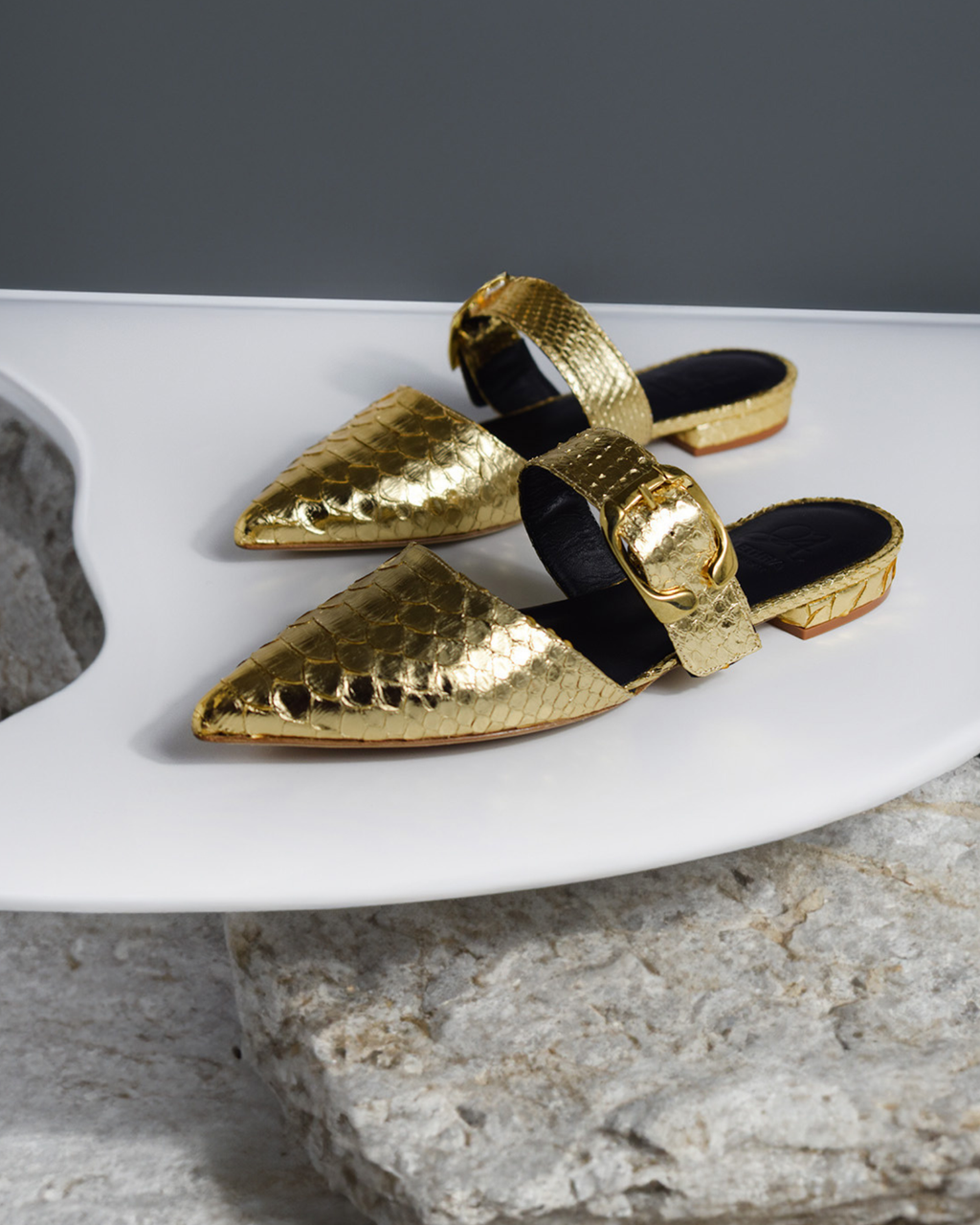 Alichi Radiant Gold Mules