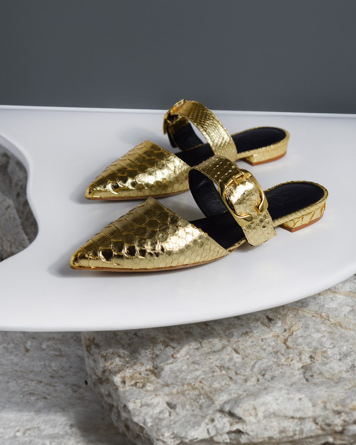 Alichi Radiant Gold Mules