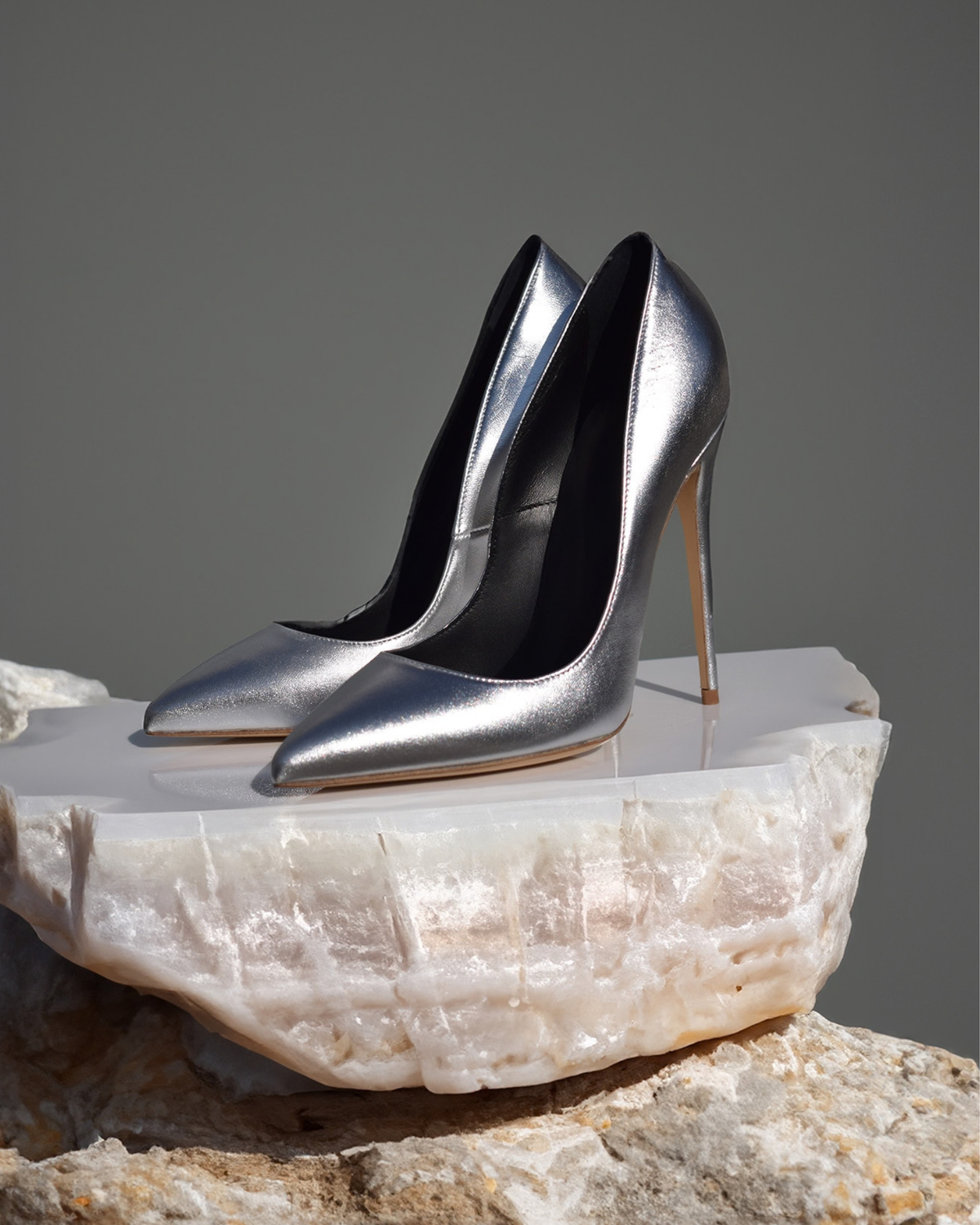 Aesi Silver Laminated Pumps 120