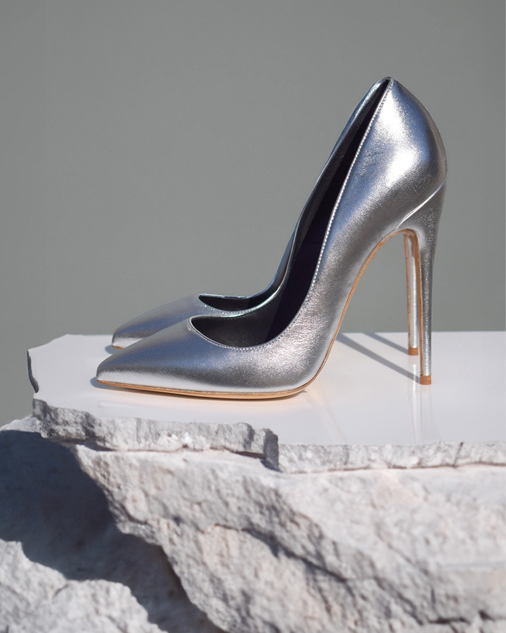 Aesi Silver Laminated Pumps 120