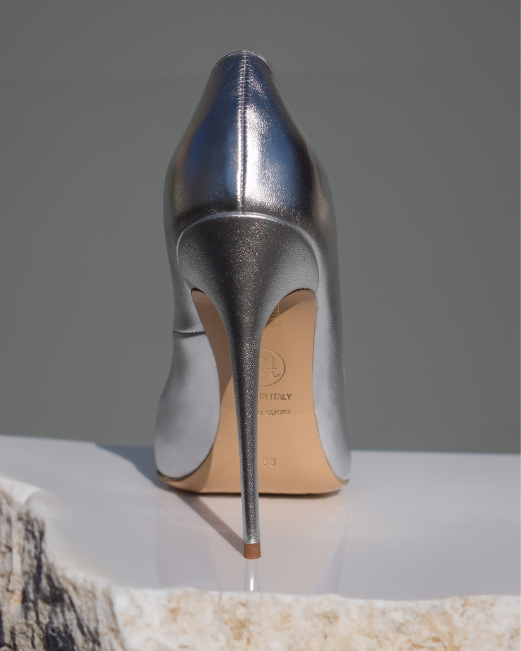 Aesi Silver Laminated Pumps 120